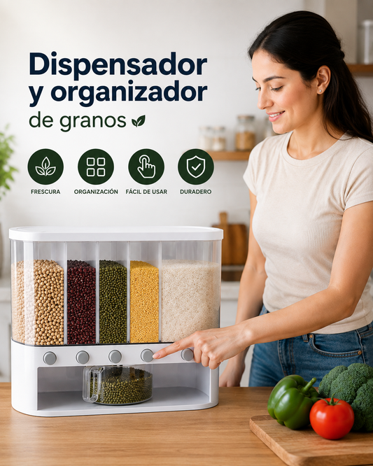 Dispensador y organizador de granos